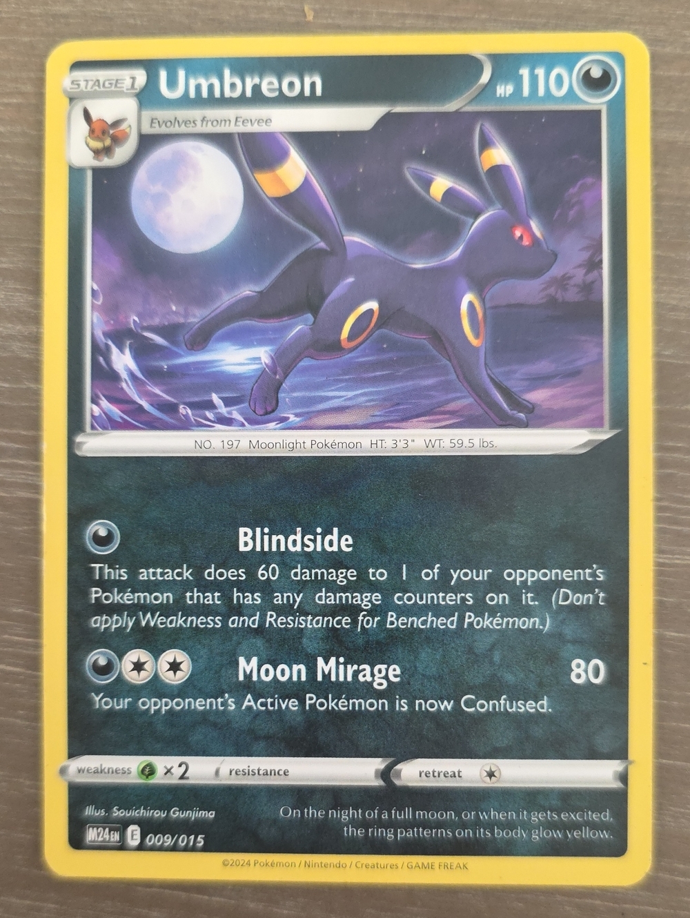 Pokemon Umbreon 009/015 McDonald's 2024 Promo Holo M24E Near Mint Collectible